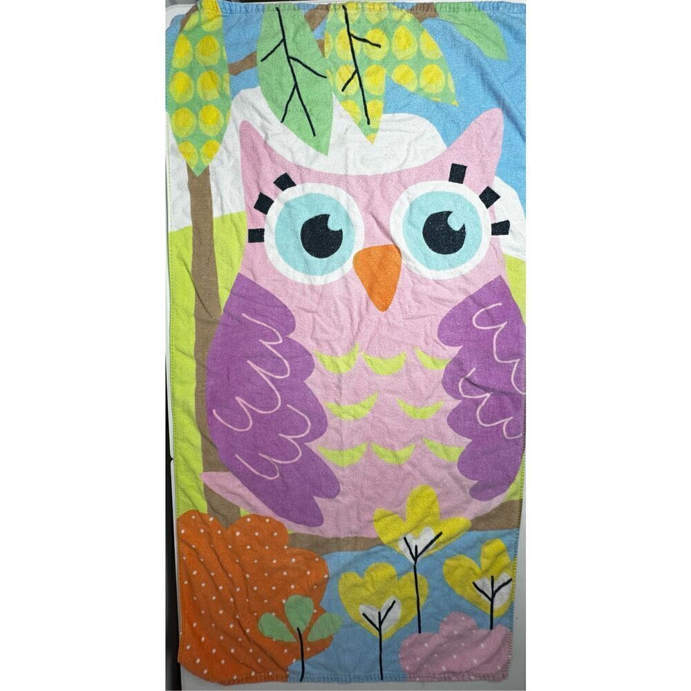 Rare Kohl’s Owl Beach Towel Cotton Size 29” x 55”